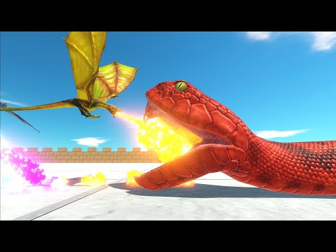 3 Little Dragon VS Giant - Animal Revolt Battle Simulator