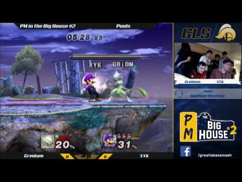 Project M in The Big House #2 Pools - Greidam (Mewtwo/Wolf) vs. XYK (Luigi)