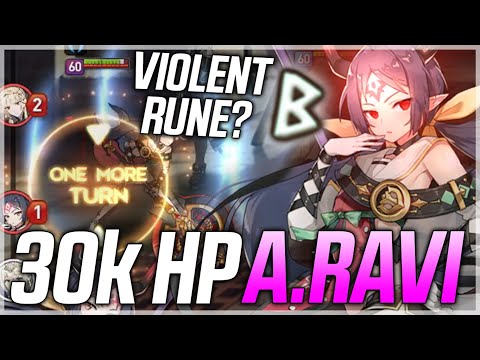 30k HP A.RAVI but SHE HAS VIOLENT RUNE (aka BUTTERFLY MANDOLIN) - Epic Seven