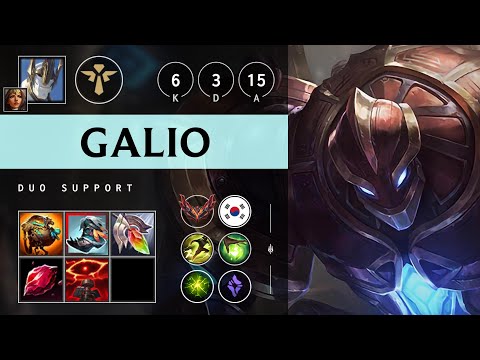 Galio Support vs Nautilus - KR Grandmaster Patch 25.16