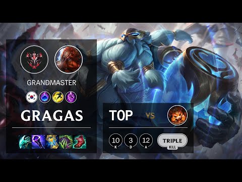 Gragas Top vs Gnar - KR Grandmaster Patch 11.4