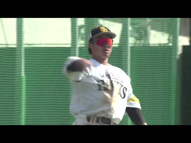 【ファーム】攻守で活躍‼ ホークス・井上朋也 三塁線に飛んだ鋭い打球を上手く処理してアウトを奪う‼ 2025年4月8日 福岡ソフトバンクホークス 対 広島東洋カープ