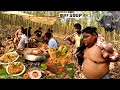 Nepali Style Buff Bone Marrow MUKBANG !Buffalo Leg Soup Cooking & Eating in Jungle !Bhaise ko Khutta