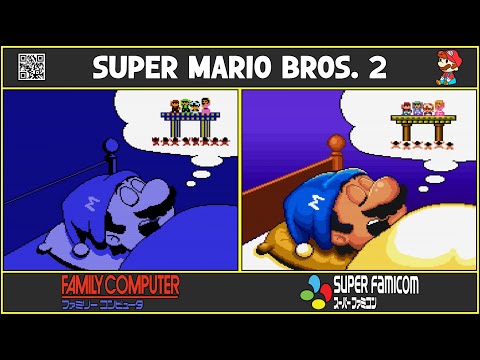 Ending 🍄 | Graphics Comparison (FC vs. SFC) Super Mario Bros. 2 スーパーマリオブラザーズ2 ᴴᴰ