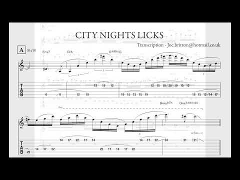 Allan Holdsworth || City Nights Licks || Transcription