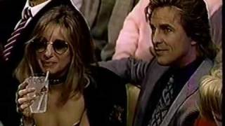 Barbra Streisand and Don Johnson at 1988 Tyson Holmes Fight