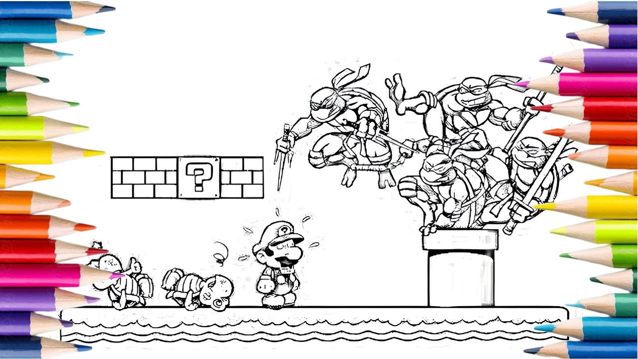 super mario bros | tanage mutant ninja turtles | coloring pages | ncs music