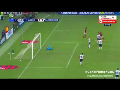 Gol de Felipe Vizeu - Flamengo 2 x 1 Junior Barranquilla - Semi Final Sul-Americana 23/11/2017