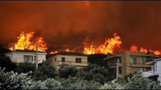 Breaking 2018 Greek Fire 74+ Dead Raw Footage 7/24/18 News