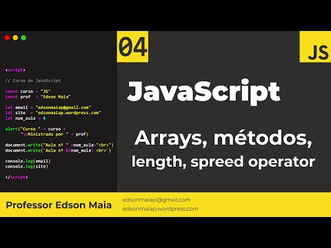 Curso de JS Aula 04 Arrays, métodos, length e spreed operator