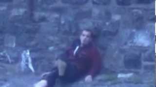 Man runs across bridge chased by train NEAR MISS no death