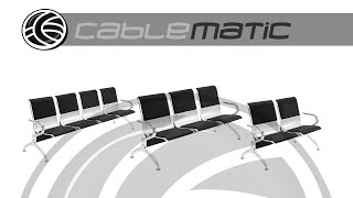 Bancada para sala de espera con sillas ergonómicas plateadas- distribuido por CABLEMATIC ®