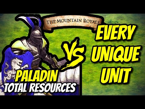 PALADIN vs EVERY UNIQUE UNIT (Total Resources) | AoE II: DE