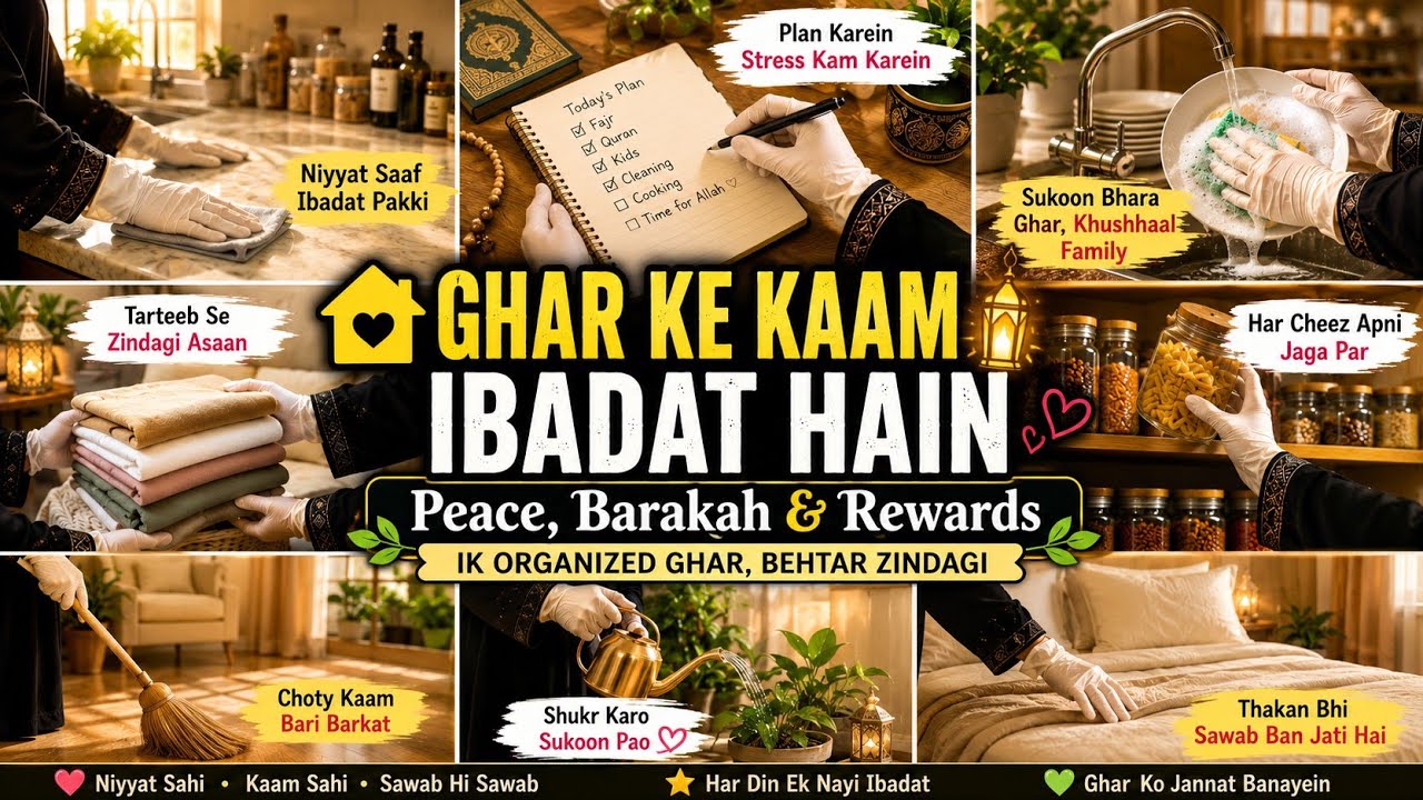 Ghar Ke Kaam Bhi Ibadat Hain | Niyyat Se Ghar Mein Barakah Aur Sukoon Kaise Laayein |