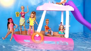 Barbie Doll Family Packs for Beach Vacation Boat Trip
