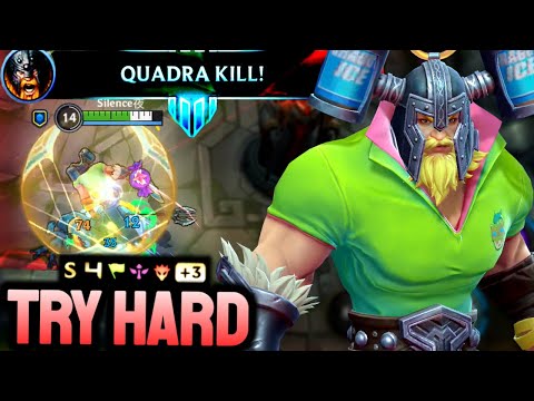 OLAF GRANDMASTER INSANE CARRY + QUADRAKILL (S RATED) 100% AGGRESSIVE GAMEPLAY - Olaf Wild Rift