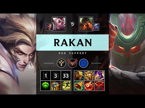 Rakan Support vs Nautilus - EUW Grandmaster Patch 25.07