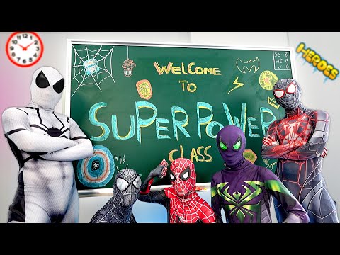 Super Power Class ( Episode 1 ) - First Day SPIDER-MAN Bros Go To School And Met NEW FRIENDS