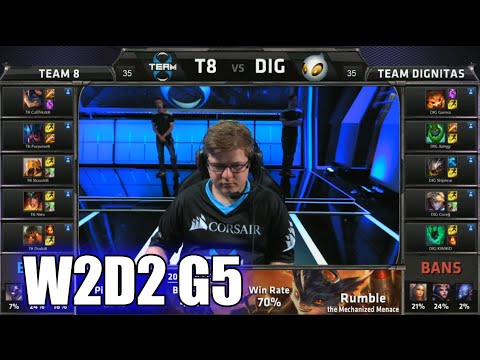 Team 8 vs Dignitas | S5 NA LCS Summer 2015 Week 2 Day 2 | T8 vs DIG W2D2 G5 Round 1