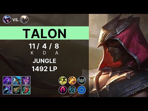 Talon Jungle vs Pantheon - 1492 LP Challenger - EUW 15.11