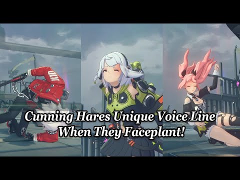 Cunning hares unique voice line when they faceplant!