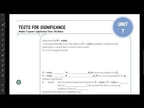 M7L1: Intro to Significance Tests: The Basics