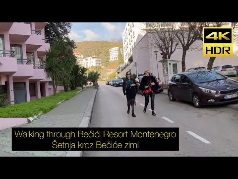 Bečići Resort Montenegro Walking through in January 2023 - Šetnja kroz Bečiće zimi