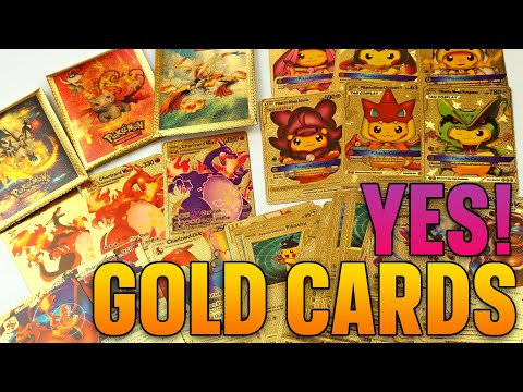 Opening GOLDEN Pokemon Cards from AliExpress - Charizard - Pikachu Cosplay but all FAKE Cards