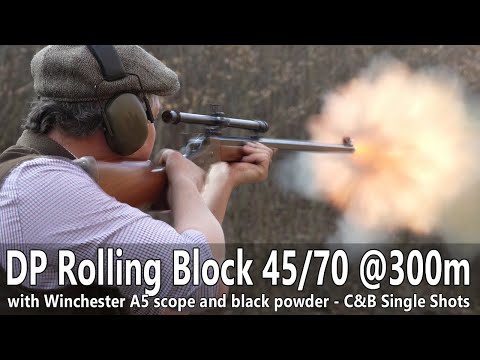 Pedersoli Rolling Block 45/70 rifle offhand shooting at 300m - C\u0026B Single Shots