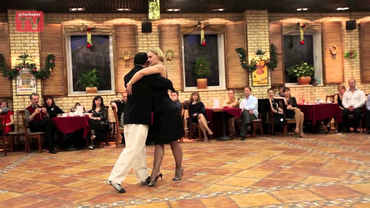 Gonzalo Robinson & Sasha Trofimova, Russia, Moscow, Milonga "Europa" in Cafe "Gurman"