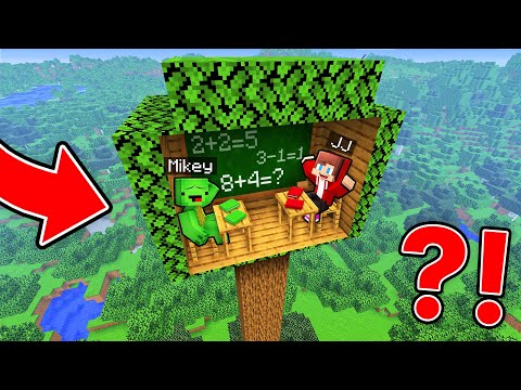 Mikey and JJ Built a School inside a Tree in Minecraft (Maizen)