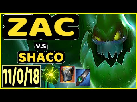 KIREI (ZAC) vs SHACO - 11/0/18 KDA JUNGLE GAMEPLAY - EUW Ranked GRANDMASTER