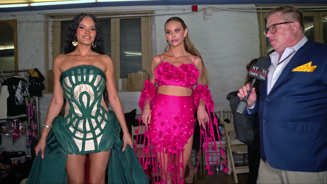 Model Rosemary Costello and Monique Kivella on the red carpet  @artheartsfashion NYFW