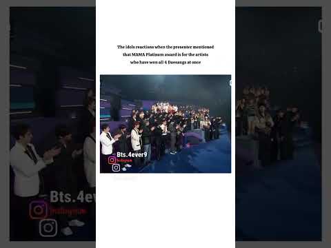 The reaction of #kpopidols was memorable when the mc announced that #bts won "MAMA PLATINUM" 🗿#army