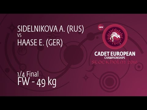 1/4 FW - 49 kg: E. HAASE (GER) df. A. SIDELNIKOVA (RUS), 7-4
