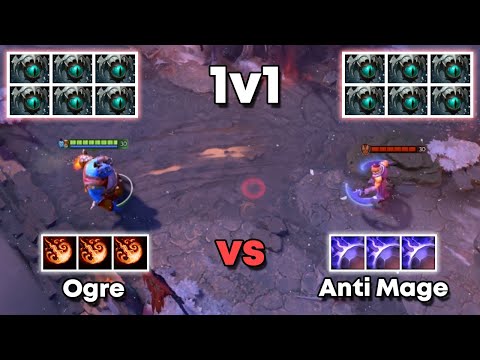 Ogre vs Anti Mage with 6x Skadi - Dota 2 1v1