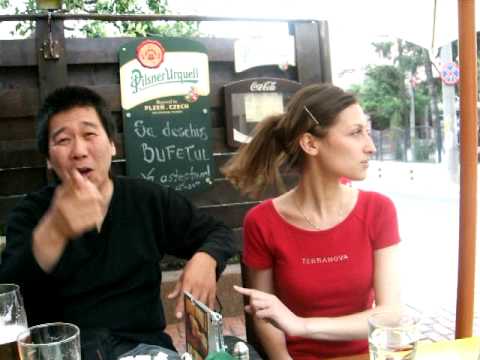 Victor Lavric and the writer in Bufet Lavric