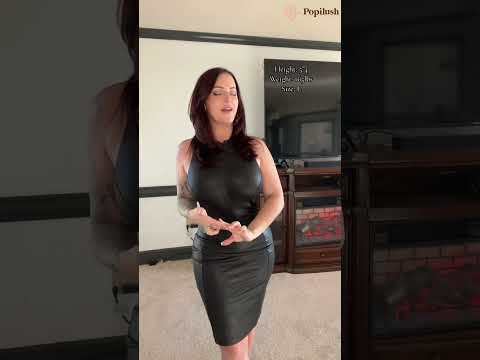 2024 New In - Built-In Shapewear Leather Mock Neck Midi Dress