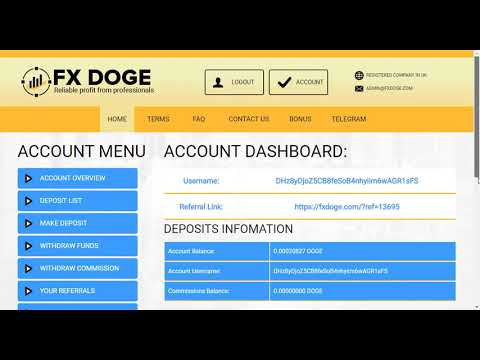 Fxdoge.com  Dogecoin Cloud Mining - 0 Days Online  Free Plan - Bounty Bonus