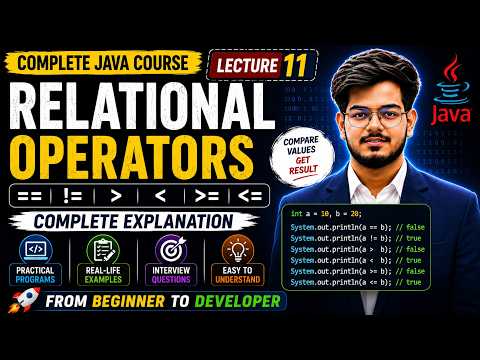 Relational Operators In Java Comparison Operators In Java Java Tutorial In Hindi Lecture 11