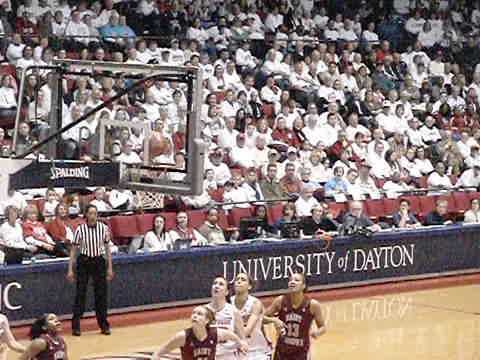 Andrea Hoover puts special move on Hawks #41 UD women vs St Joseph 3/3/13