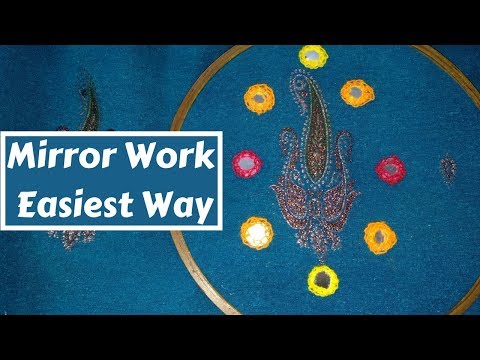 Easiest Way Ever to do Mirror Work | Sarbjit Embroidery Designs