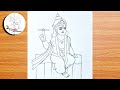 How To Draw Vishnu Bhagwan Lord Vishnu Drawing Satyanarayan Bhagwan Drawing
