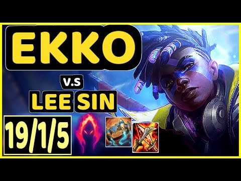UMTI (EKKO) vs LEE SIN - 19/1/5 KDA JUNGLE CHALLENGER GAMEPLAY - KR