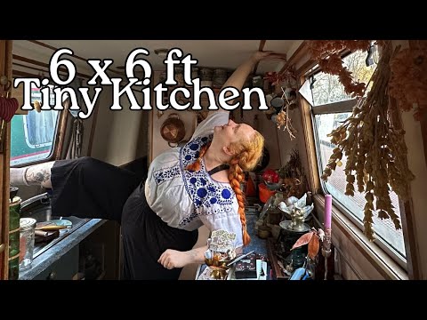 A Chaotic Tour of My Tiny Kitchen on board my Narrowboat | Cosy Living