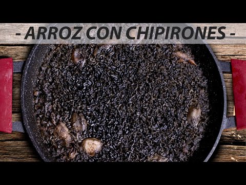 Arroz NEGRO con CHIPIRONES en su TINTA - RECETA FÁCIL