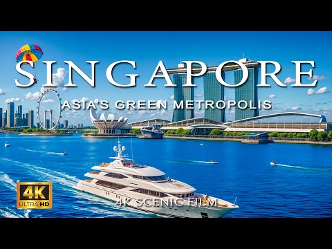 [4K] Singapore Skyline 2025 🌆 Futuristic City Aerial Views & Tropical Urban Escape  Azure Escape 4K