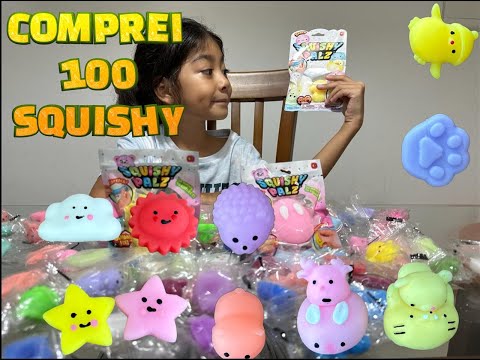 COMPREI UMA CAIXA COM 100 SQUISHIES POR 10 DÓLARES NA CRAZY #squishy #crazy #orlando #brinquedos