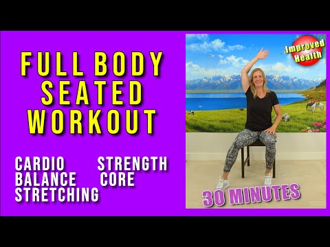 Full-Body SEATED WORKOUT | Includes 5 min of Standing Exercises using a chair | At Home Workout