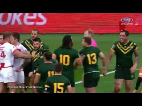Sam Burgess punches David Klemmer during Four Nations match   Daily Mail Online